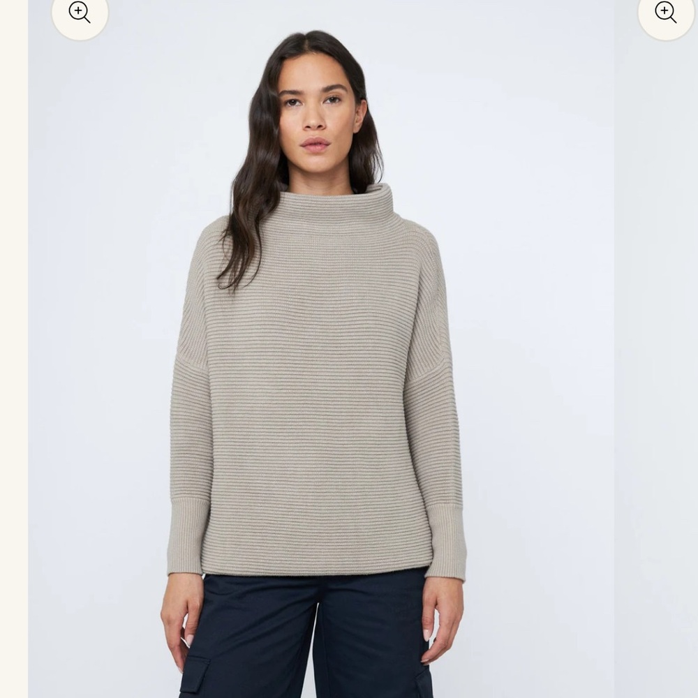Kinley Pullover Tunic - Taupe Cowl Neck Sweater